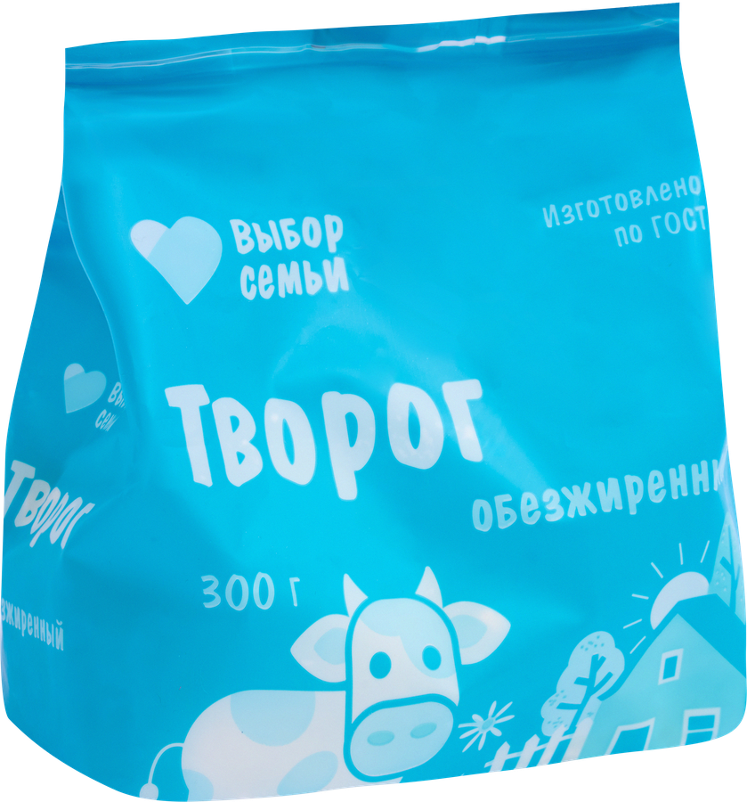 Творог ВЫБОР СЕМЬИ обезжиренный, без змж, 300г, предпросмотр