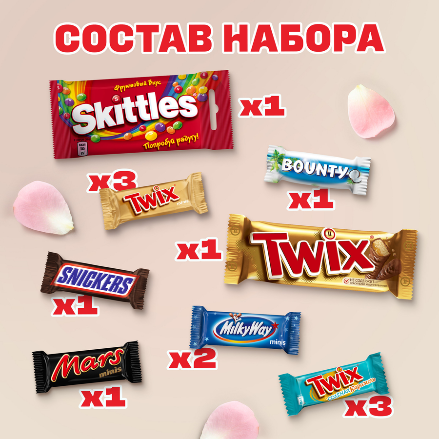 Набор кондитерских изделий TWIX Микс Восьмиугольник Весна, 225г, предпросмотр