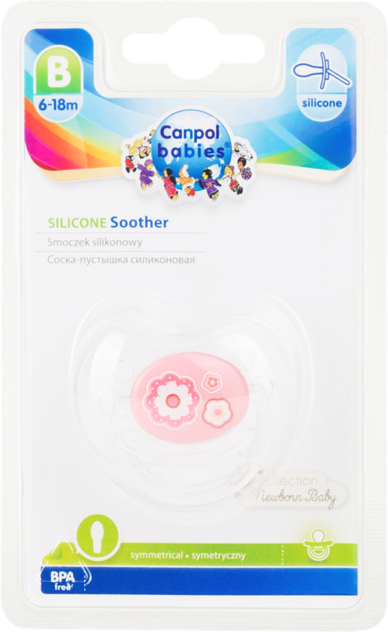 Пустышка CANPOL BABIES Newborn baby, силиконовая симметричная розовая, с 6 месяцев, Арт. 22/581_pin, предпросмотр