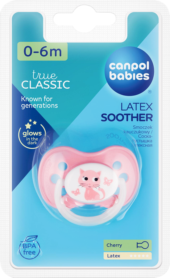 Пустышка CANPOL BABIES Cherry Animals, латексная розовая, с 0 месяцев, Арт. 22/593_pin, предпросмотр