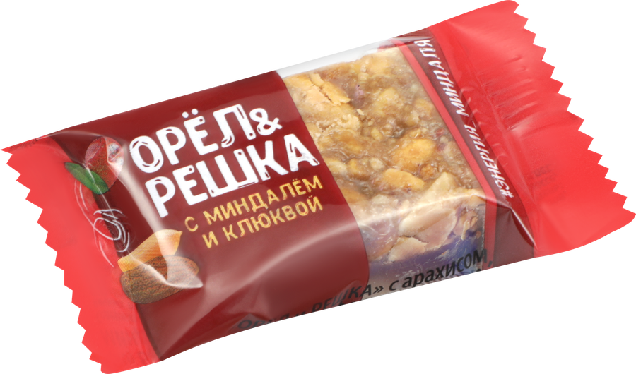 Батончик ОРЕЛ&nbsp;И&nbsp;РЕШКА с арахисом, миндалем и клюквой, весовой, превью