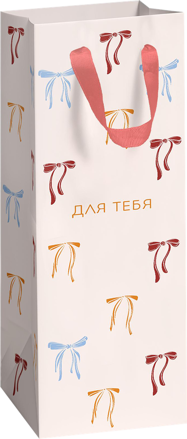 Пакет подарочный CITY HOME TRADE Cherry Lady под бутылку, премиум 12х38х10см, 1шт, превью