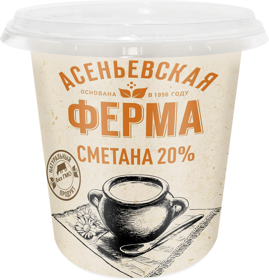 Сметана АСЕНЬЕВСКАЯ ФЕРМА 20%, без змж, 300г, превью