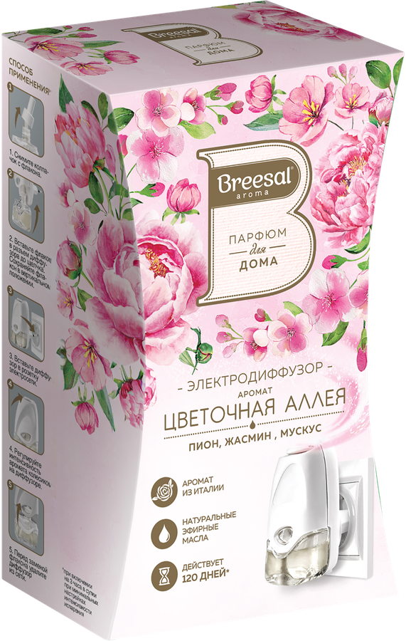 Диффузор электрический BREESAL Цветочная аллея+сменный флакон с ароматической жидкостью, 20мл, предпросмотр