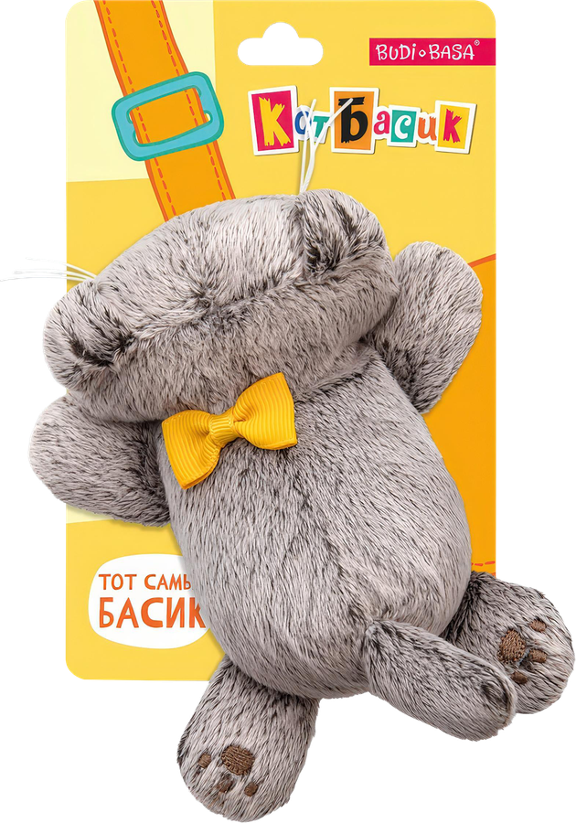 Игрушка BUDIBASA Кот Басик, Ли-Ли с бантиком на липучке, в ассортименте, превью