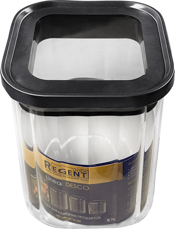 Банка для сыпучих продуктов REGENT INOX Linea Desco, 0.7л, Арт. 74-709, предпросмотр
