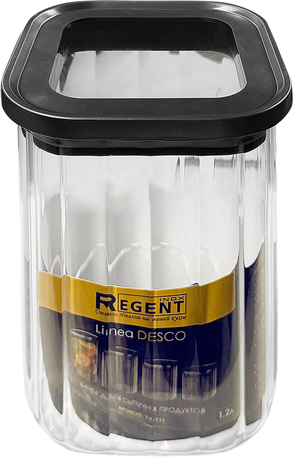 Банка для сыпучих продуктов REGENT INOX Linea Desco, 0.85л, Арт. 74-710, предпросмотр