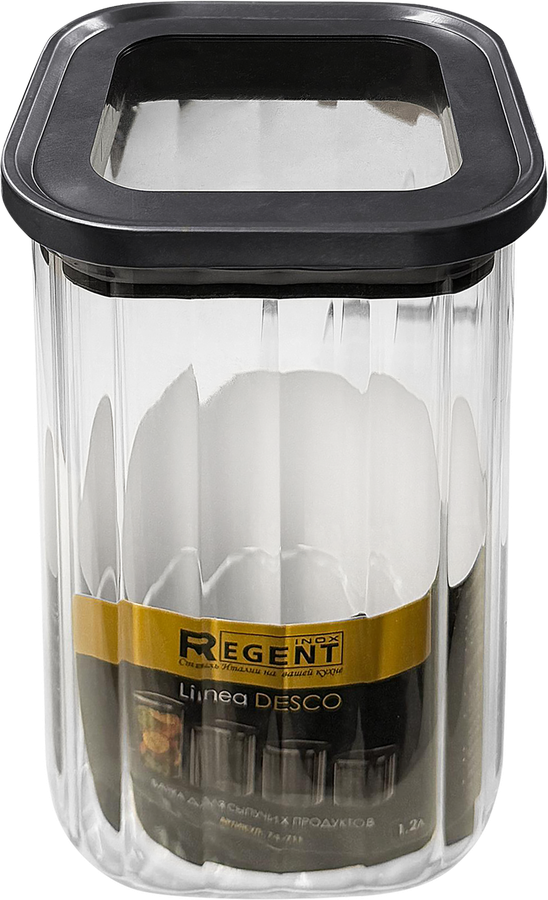 Банка для сыпучих продуктов REGENT INOX Linea Desco, 1.2л, Арт. 74-711, превью