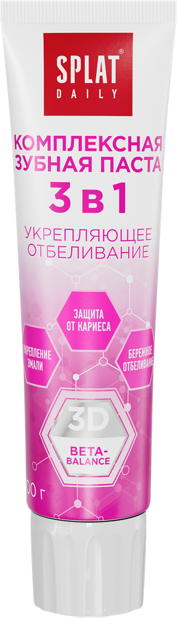 Зубная паста SPLAT Daily Укрепляющее отбеливание 3в1, 100г, превью