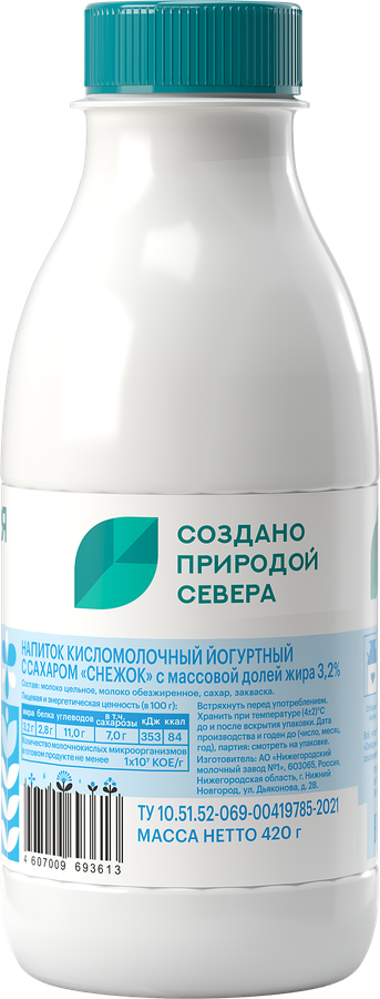 Снежок СЕВЕРНАЯ ДОЛИНА 3,2%, без змж, 420г, предпросмотр