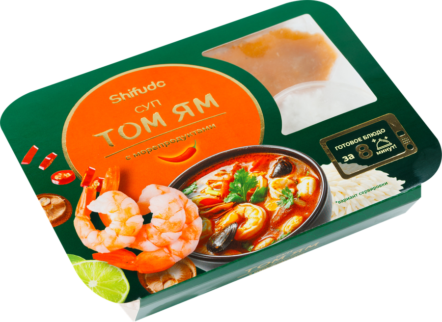 Суп ШИФУДО Том Ям, из морепродуктов с рисом, 400г, превью