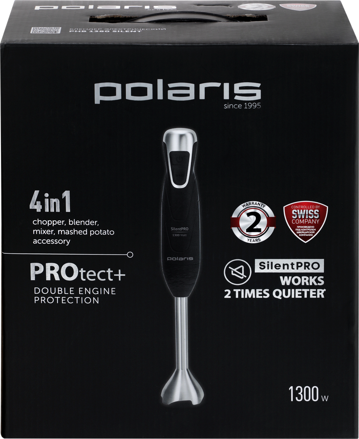 Блендер POLARIS SilentPRO: в 2 раза тише, двойная защита двигателя, Арт. PHB 1380 Silent 1820, превью