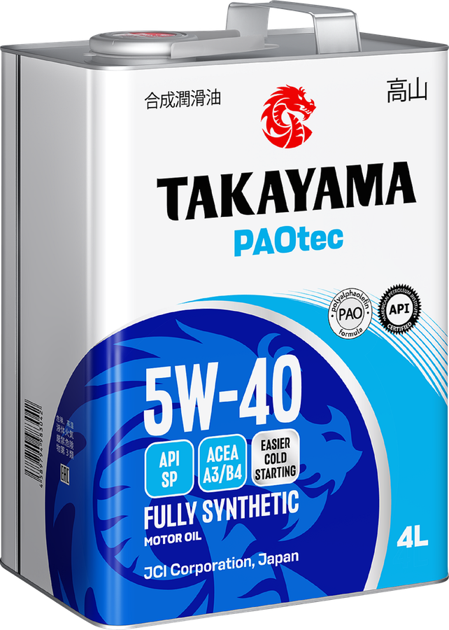 Масло моторное TAKAYAMA Paotec 5W-40 A3/B4 SP, Арт. 6056060, 4л, превью