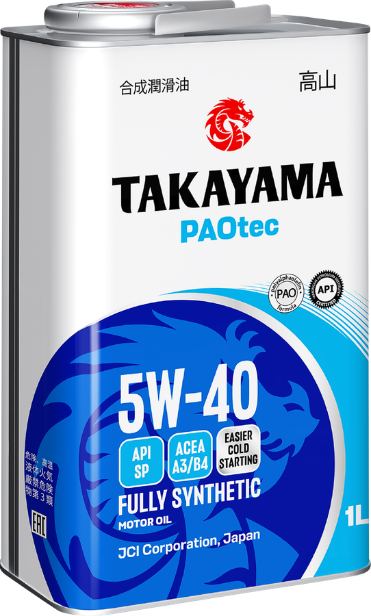 Масло моторное TAKAYAMA Paotec 5W-40 A3/B4 SP, Арт. 6056071, 1л, превью