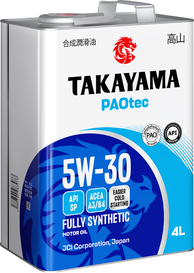 Масло моторное TAKAYAMA Paotec 5W-30 A3/B4 SP, Арт. 6056059, 4л, предпросмотр