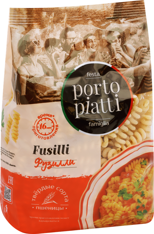 Макароны PORTO PIATTI Фузилли, 400г, превью