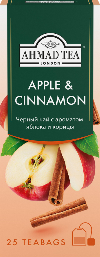 Чай черный AHMAD TEA Яблоко, корица, 25пак, предпросмотр