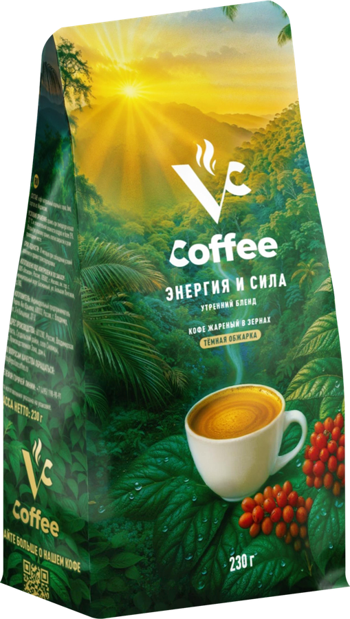 Кофе зерновой VC Утренний бленд жареный, 230г, превью