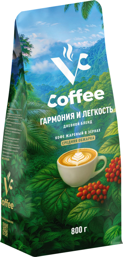 Кофе зерновой VC Дневной бленд жареный, 800г, предпросмотр