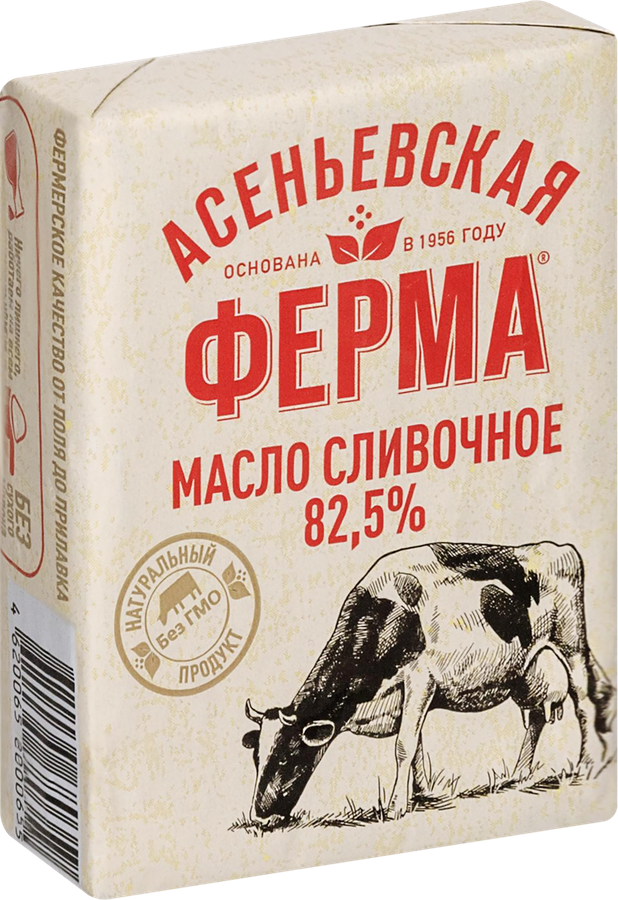 Масло сладкосливочное АСЕНЬЕВСКАЯ ФЕРМА Традиционное 82,5%, без змж, 180г, предпросмотр