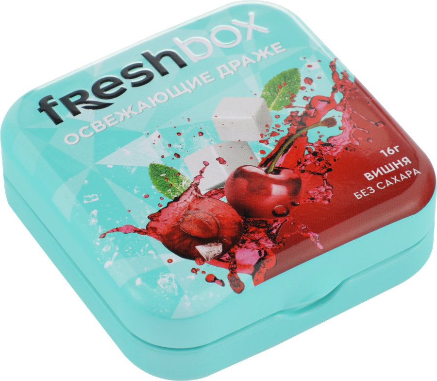 Драже FRESHBOX освежающие с витамином С и вкусом вишни, без сахара, 16г, предпросмотр
