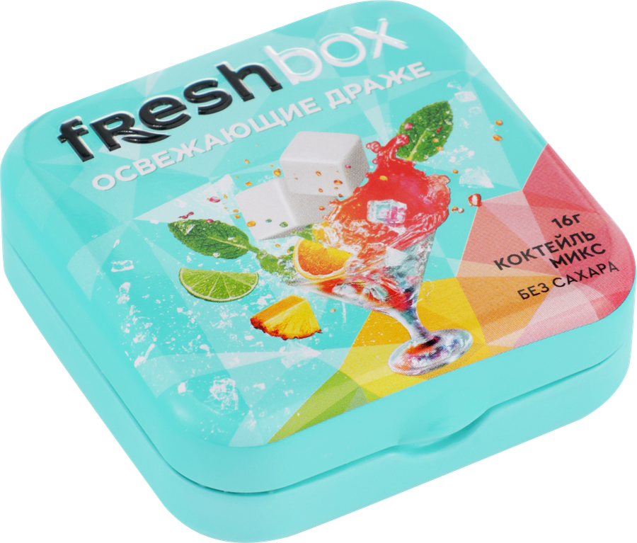 Драже FRESHBOX освежающие с витамином С и вкусом коктейль микс, без сахара, 16г, предпросмотр