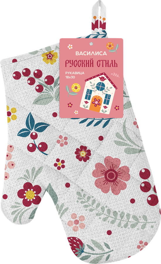 Рукавица ВАСИЛИСА Русский стиль 18х30см, хлопок, предпросмотр