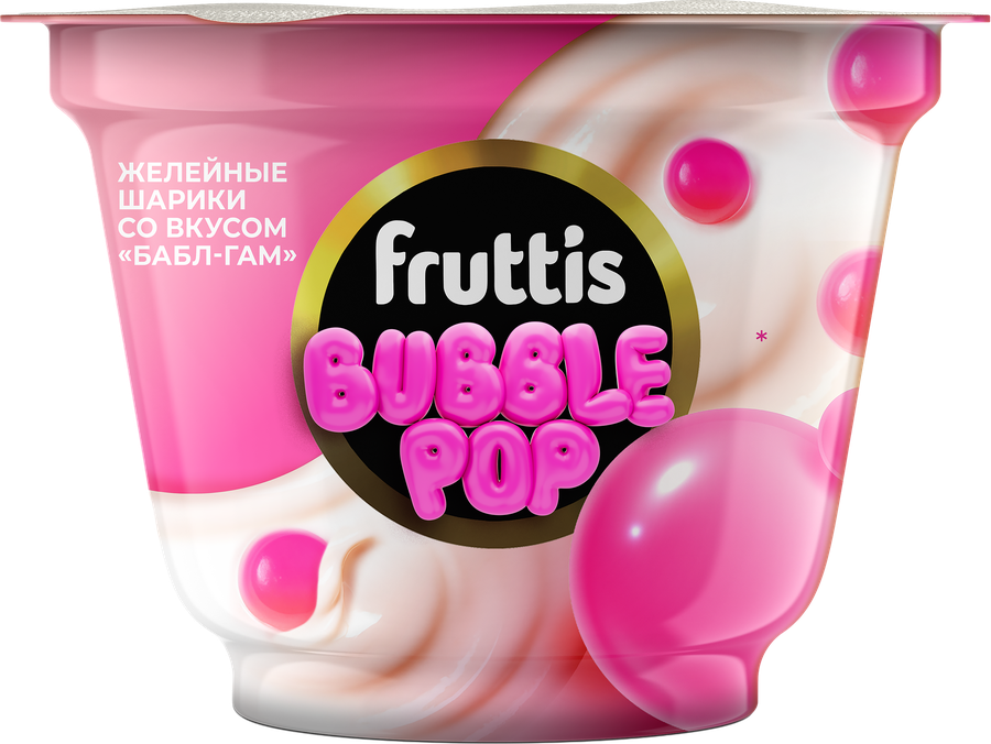 Продукт йогуртный пастеризованный FRUTTIS Бабл-гам с желейными шариками 4,4%, без змж, 180г, предпросмотр
