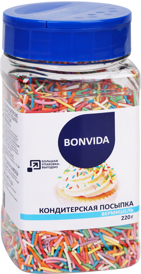 Посыпка кондитерская BONVIDA Вермишель, 220г, превью