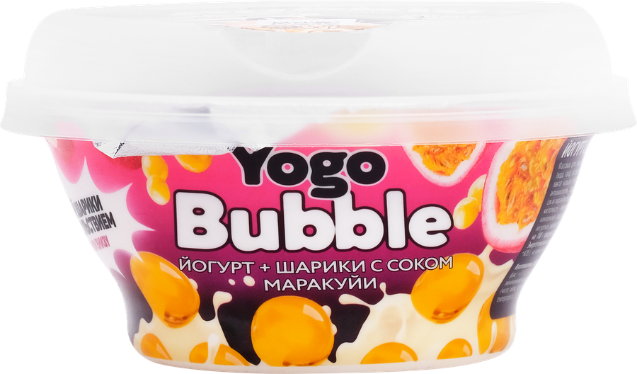 Йогурт МОЛОЧНЫЙ МИР Yogo Bubble с шариками и соком маракуйи 1,5%, без змж, 120г, превью