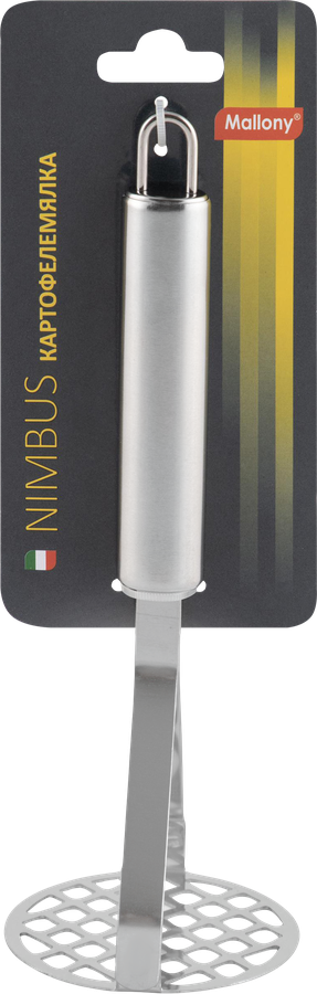 Картофелемялка MALLONY Nimbus 21,5x7,5см, овальная ручка с подвесом, нержавеющая сталь, Арт. 007415, предпросмотр