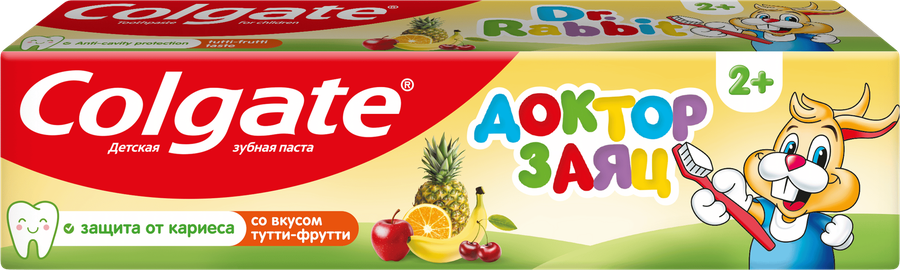 Зубная паста COLGATE Доктор Заяц со вкусом тутти-фрутти, 50мл, предпросмотр