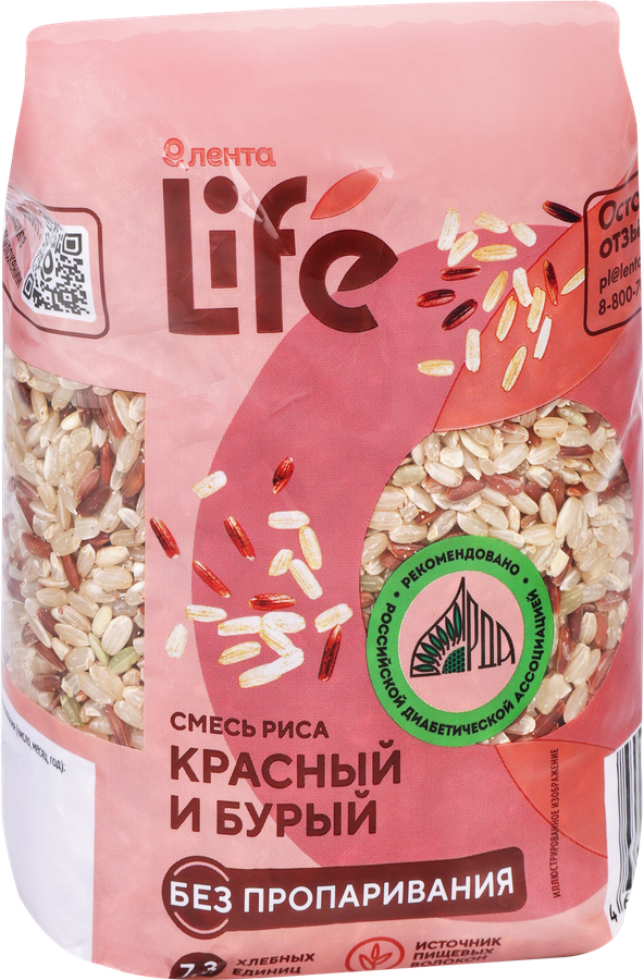 Смесь риса ЛЕНТА LIFE красный и бурый, 450г, предпросмотр