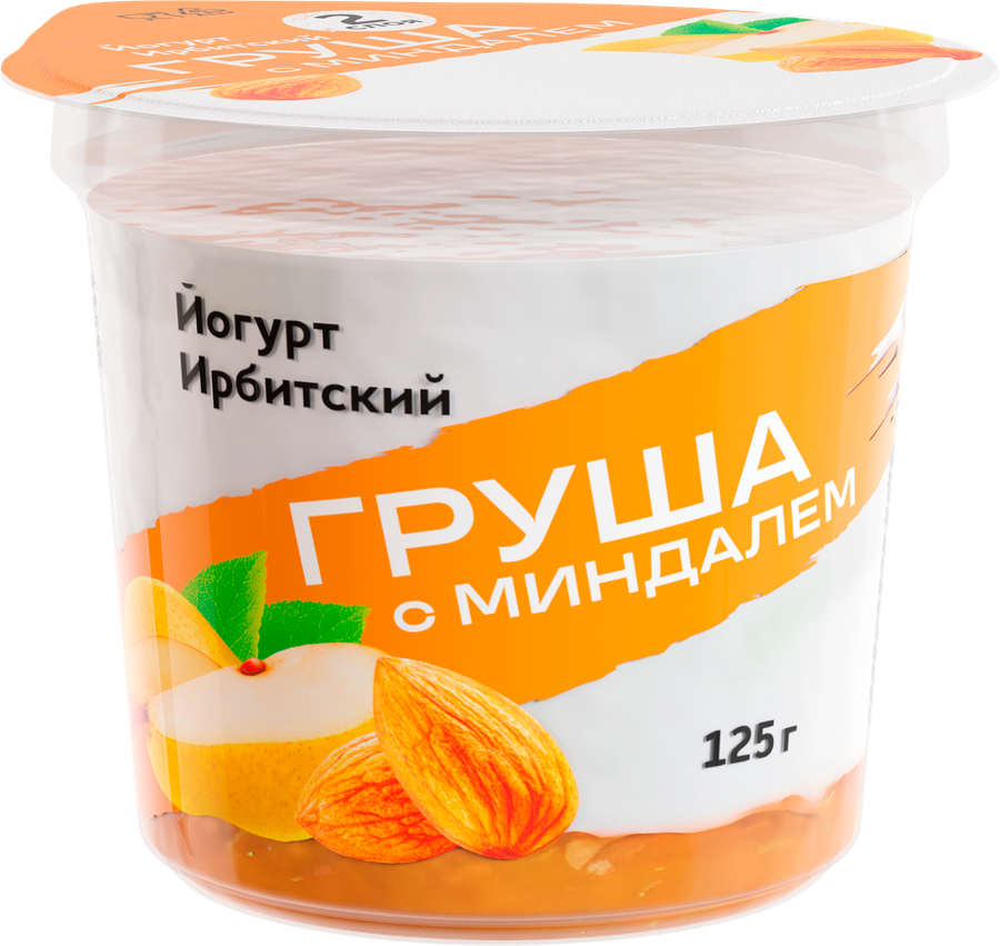 Йогурт ИРБИТСКИЙ Груша с миндалем 5,2%, без змж, 125г, предпросмотр