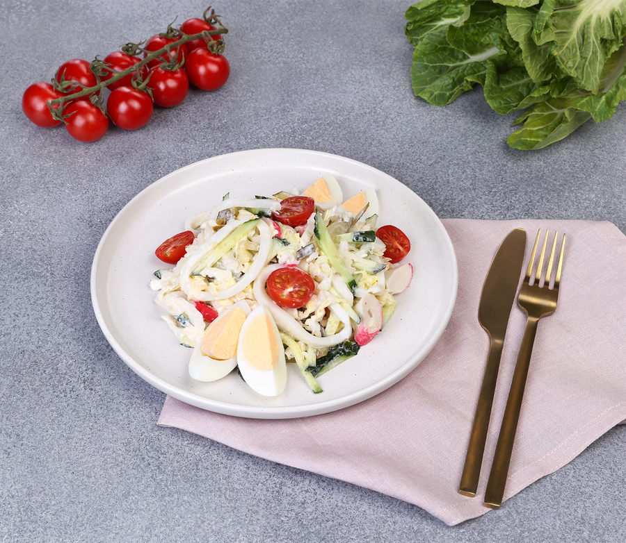 Салат с кальмаром и крабовыми палочками, весовой, предпросмотр