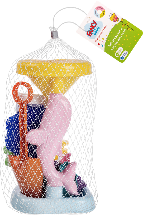 Набор FANCY BABY песочная мельница 22см, лопата 18,5см, формочки – 6/7шт, Арт. PN03, PN05, превью
