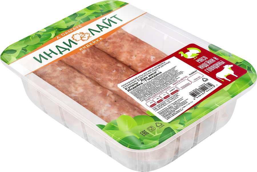 Купаты ИНДИЛАЙТ Два мяса, 350г, превью