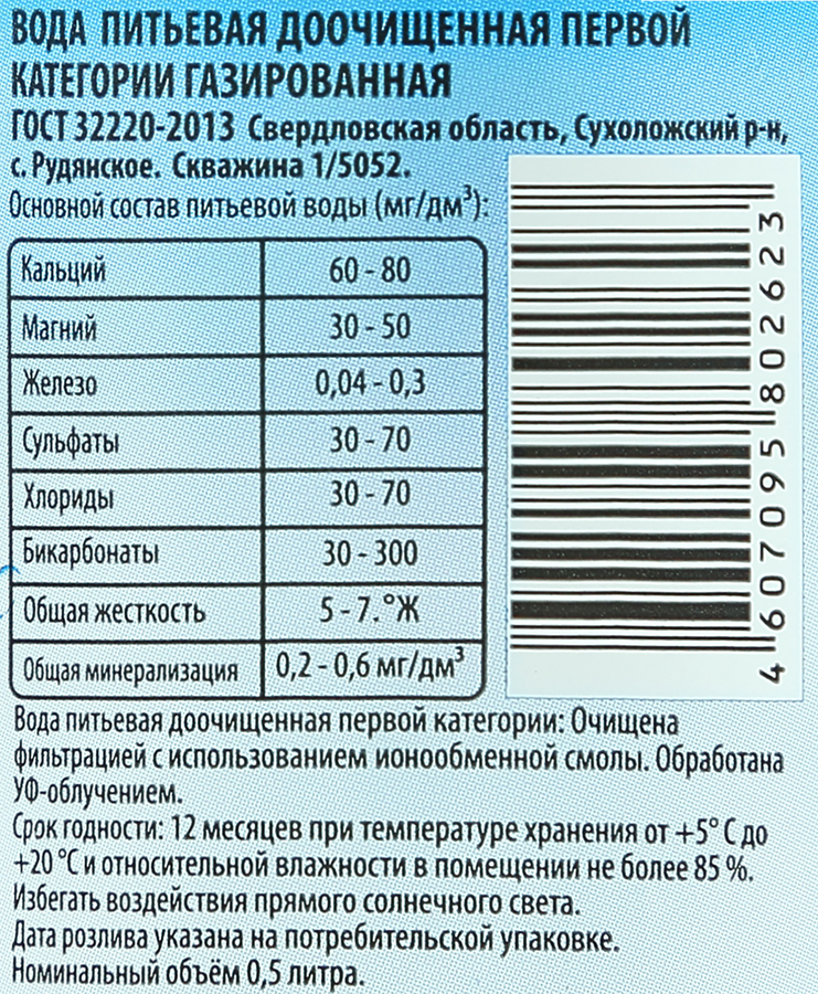 Вода питьевая DIPP дочищенная первой категории газированная, 0.5л, превью