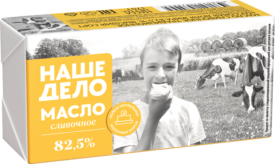 Масло сливочное ЭКОНИВА Наше дело 82,5%, без змж, 170г, предпросмотр