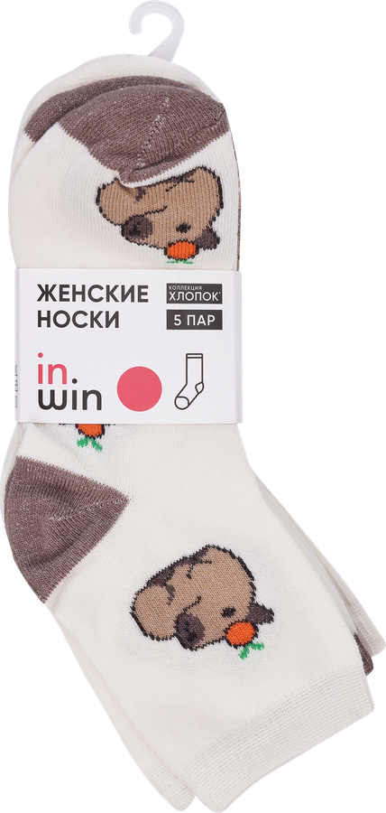 Носки женские INWIN Капибара р. 23, 25, Арт. СП1642, 5пар, предпросмотр
