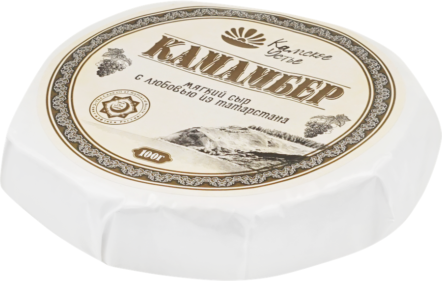 Сыр мягкий КАМСКОЕ УСТЬЕ Камамбер с благородной плесенью, без змж, 100г, превью