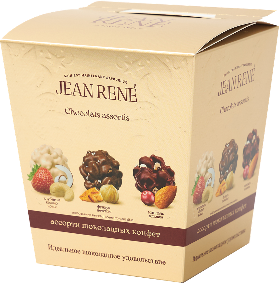 Конфеты JEAN RENE Ассорти из темного, молочного и белого шоколада, 132г, превью