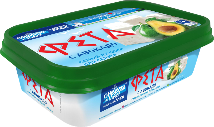 Сыр творожный CHEESE MAG Фета с авокадо, без змж, 180г, предпросмотр