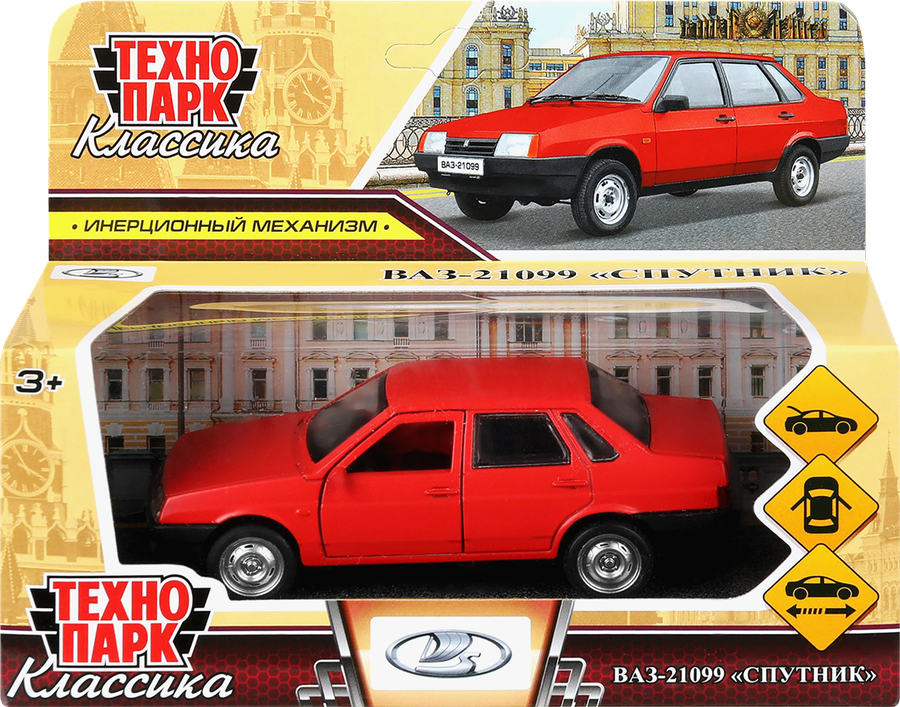 Машинка ТЕХНОПАРК ВАЗ-21099 Спутник, металл, 12см, Арт. 394971, 410434, 410425, 410426, предпросмотр