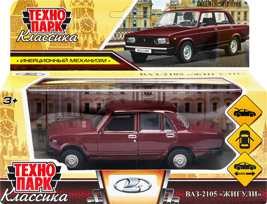 Машинка ТЕХНОПАРК ВАЗ-2105, металл, 12см, Арт. 410406, 410405, 412249, предпросмотр