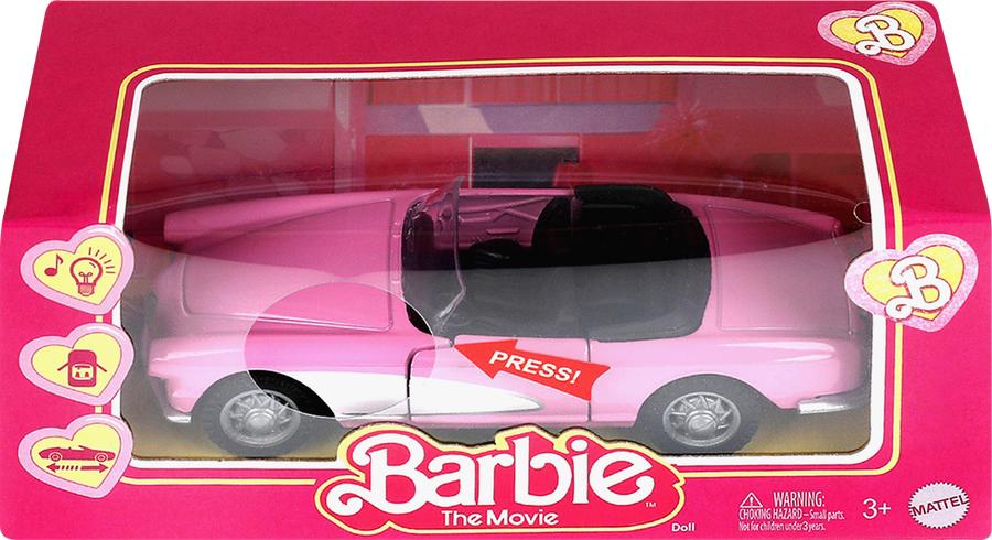Машинка ТЕХНОПАРК Кабриолет Barbie, металл, свет-звук, 12см, Арт. 384048, предпросмотр