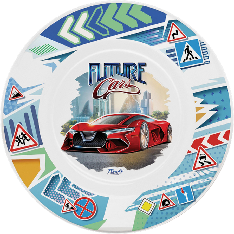 Набор посуды детский PRIORITY Автомобили будущего, стекло, Арт. КРС-2472, предпросмотр
