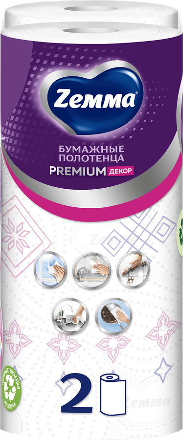 Полотенца бумажные ZEMMA Premium Decor, 2шт, превью