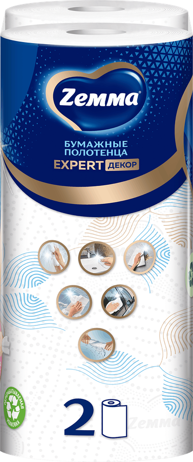 Полотенца бумажные ZEMMA Expert Decor, 2шт, превью