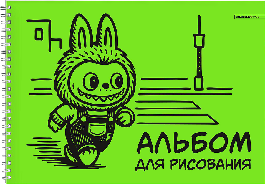 Альбом для рисования ACADEMY STYLE А4, 40 листов, евроспираль, обложка цветной пластик, в ассортименте, Арт. 16000, предпросмотр